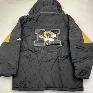 Vintage University of‎ Missouri Tigers Puffer Jacket XL Puma Removable Hoodie